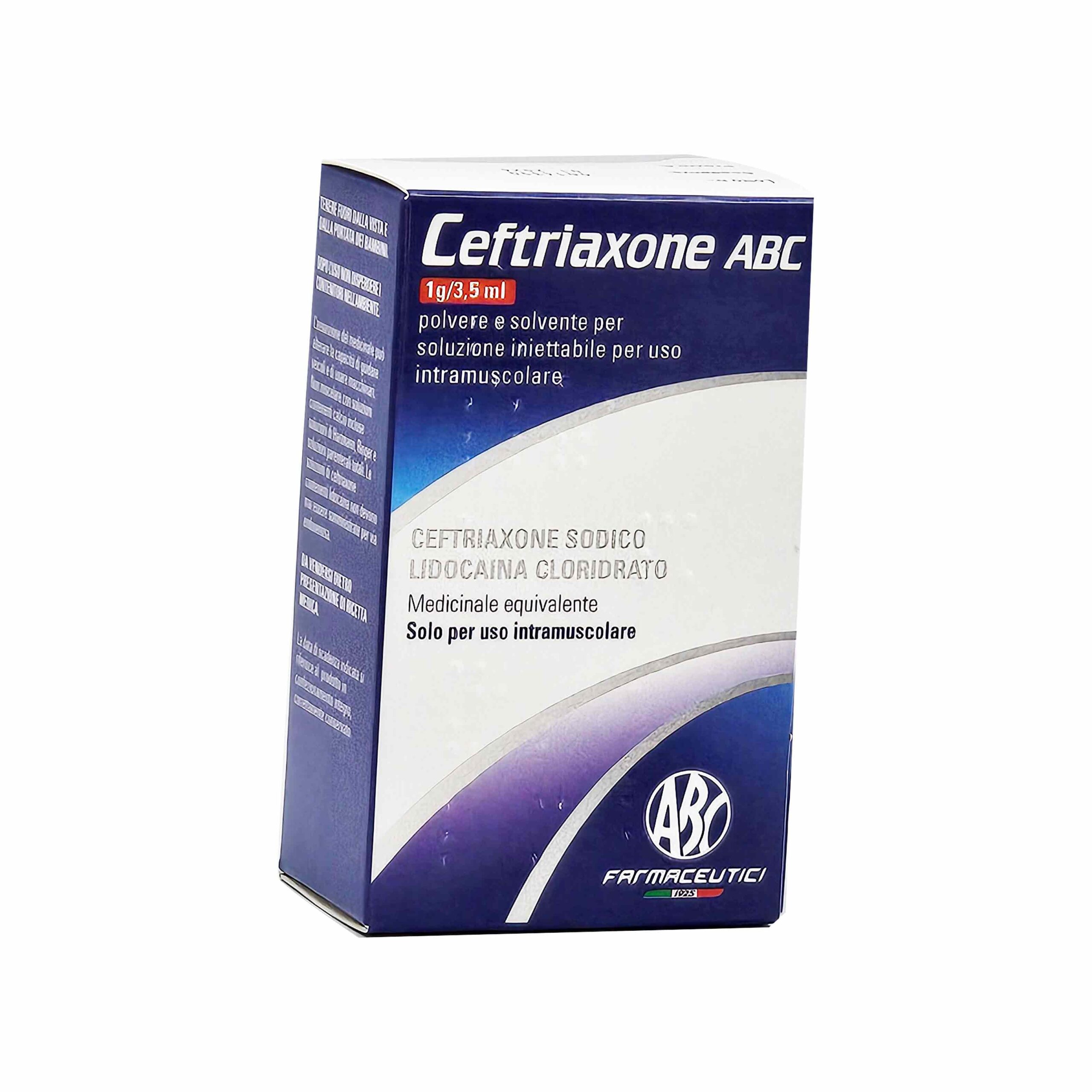 CEFTRIAXONE ABC 1 g/ 3.5 ml PLUHUR DHE TRETËS PËR PËRDORIM MUSKULAR