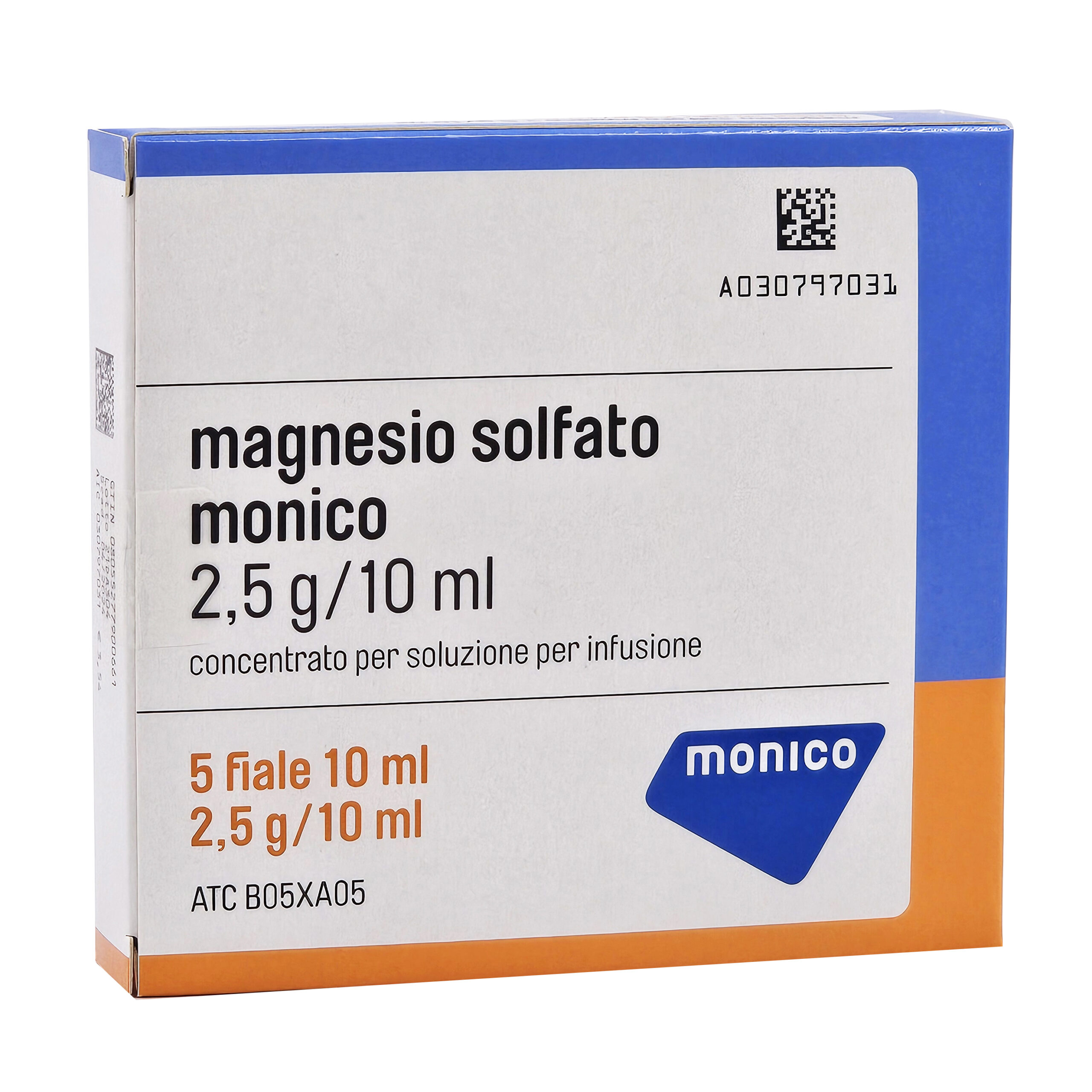 MAGNESIO SOLFATO MONICO 2.5 g/ 10 ml X 5 AMPULA